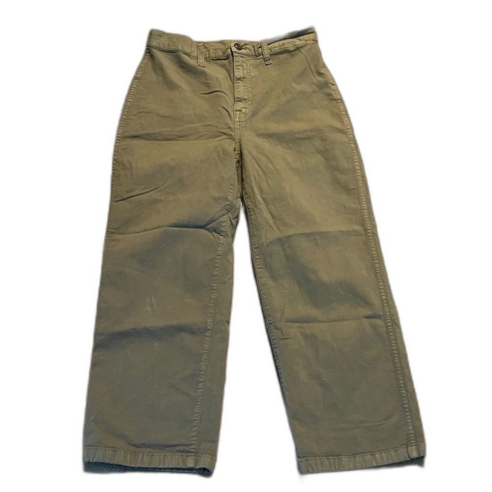 J.Crew Olive Slim Wide Leg Chino Pants | Casual Utility Style, Size 6/28